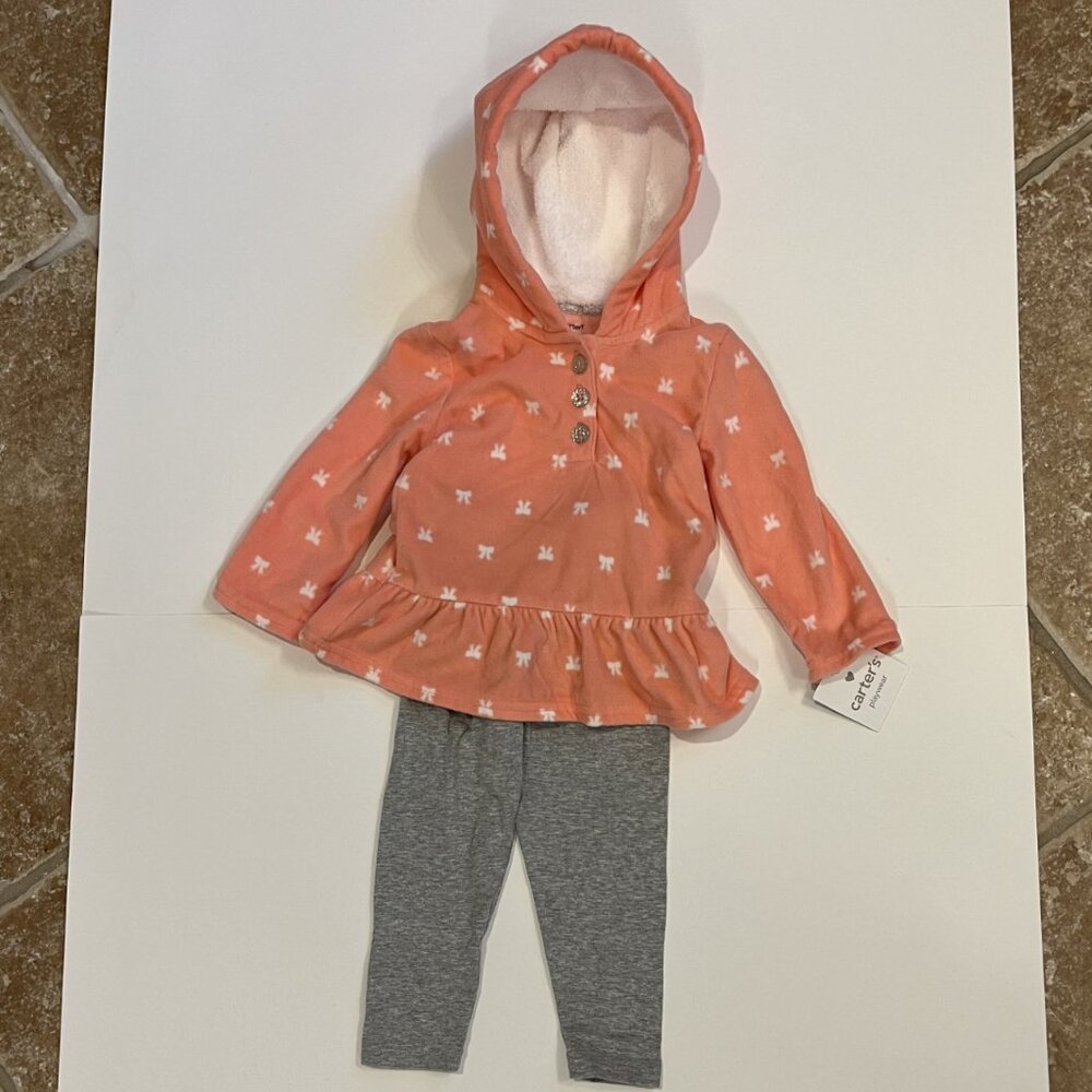 Girl Baby Carter's 2 Piece Set Winter Warm Fleece 18M